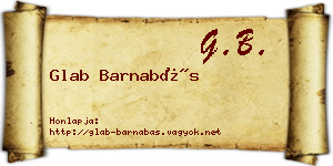 Glab Barnabás névjegykártya